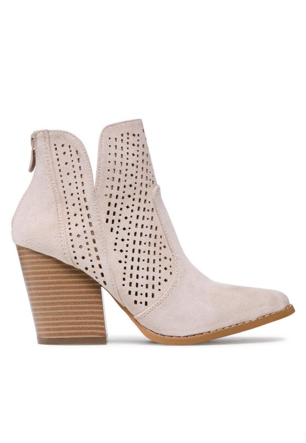 DeeZee Botki WS170608-02 Beżowy. Kolor: beżowy. Materiał: materiał