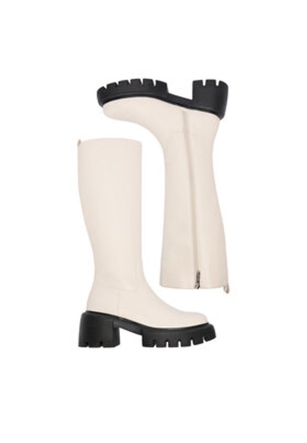 Nine West Kozaki CEO-SUMAYA-01 Écru. Materiał: materiał, syntetyk