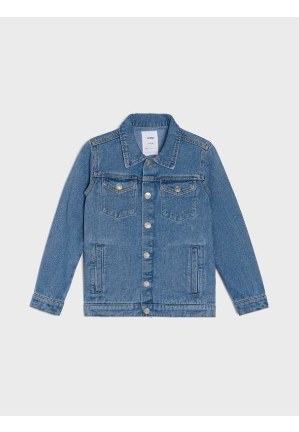 Sinsay - Kurtka jeansowa - niebieski. Kolor: niebieski. Materiał: jeans
