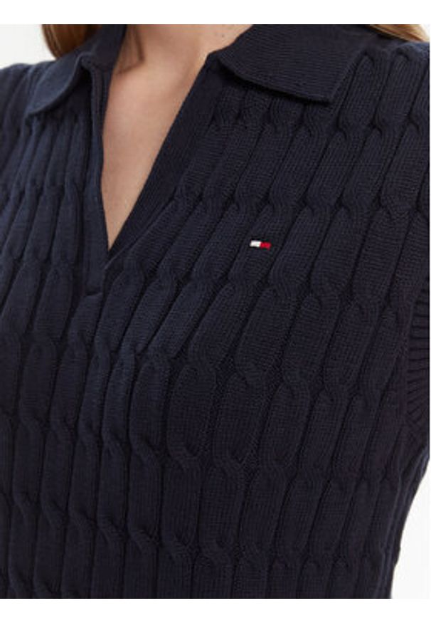 TOMMY HILFIGER - Tommy Hilfiger Sweter WW0WW45655 Granatowy Regular Fit. Kolor: niebieski. Materiał: bawełna