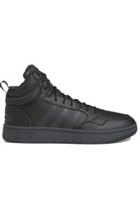 Adidas - Buty adidas Hoops 3.0 Mid Winterized GW6421 - czarne. Kolor: czarny. Materiał: skóra, syntetyk, guma, futro. Szerokość cholewki: normalna. Sezon: zima