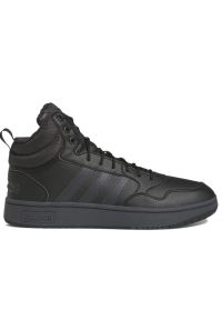 Adidas - Buty adidas Hoops 3.0 Mid Winterized GW6421 - czarne. Kolor: czarny. Materiał: guma, syntetyk, futro, skóra. Szerokość cholewki: normalna. Sezon: zima