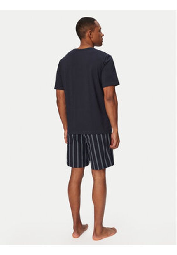 BOSS Piżama Easy 50545944 Granatowy Regular Fit. Kolor: niebieski. Materiał: bawełna