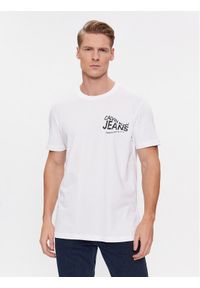 Calvin Klein Jeans T-Shirt J30J324026 Biały Regular Fit. Kolor: biały. Materiał: bawełna
