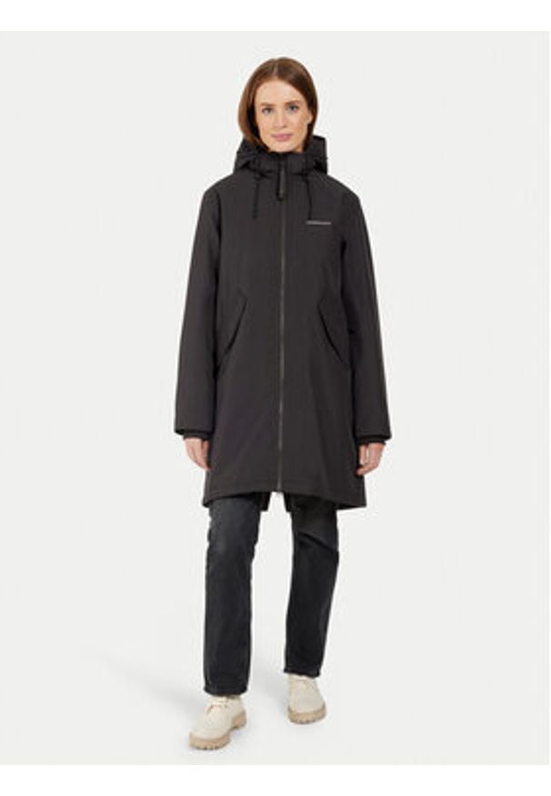 Didriksons Parka Fia 505372 Czarny Relaxed Fit. Kolor: czarny. Materiał: syntetyk