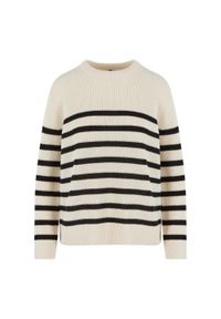 Urban Classics - Sweter Damski W Paski Prążkowana. Kolor: czarny, biały, wielokolorowy. Materiał: prążkowany. Wzór: paski