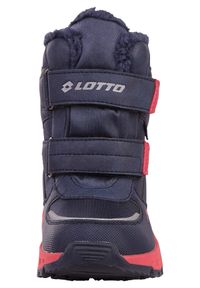 Buty zimowe dziecięce śniegowce LOTTO ALSTYNE TEX K ocieplane. Kolor: niebieski. Sezon: zima. Sport: turystyka piesza