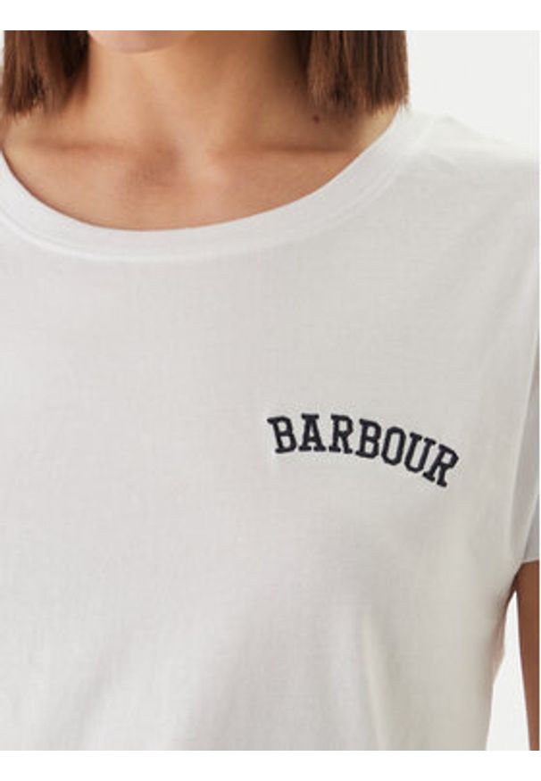 Barbour T-Shirt Bede LTS0718WH11 Biały Regular Fit. Kolor: biały. Materiał: bawełna