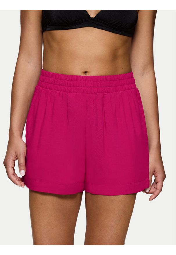Triumph Szorty materiałowe Beach MyWear 10222167 Różowy Regular Fit. Kolor: różowy. Materiał: wiskoza