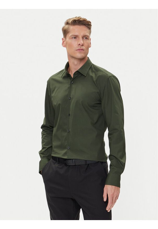 Hugo - HUGO Koszula Kenno 50289499 Zielony Slim Fit. Kolor: zielony. Materiał: bawełna