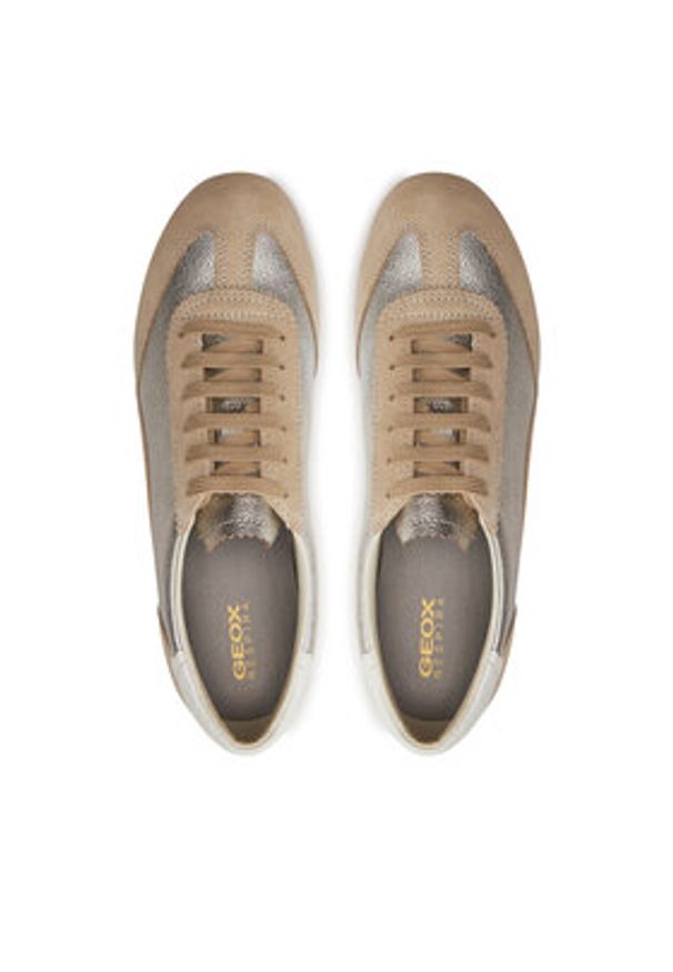 Geox Sneakersy D Vega D4509A 022BV CH62L Beżowy. Kolor: beżowy. Materiał: skóra