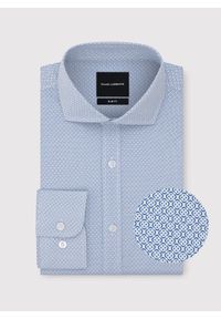 Pako Lorente - PAKO LORENTE - Koszula z niebieskim wzorem geometrycznym. Kolor: niebieski. Materiał: bawełna, elastan. Długość rękawa: długi rękaw. Długość: długie. Wzór: geometria #4