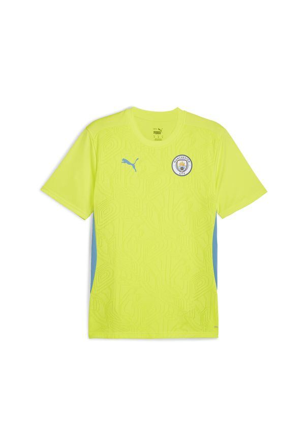 Puma - Męska koszulka treningowa Manchester City PUMA Yellow Glow Magic Blue. Kolor: niebieski, żółty, wielokolorowy. Sport: fitness