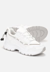 Renee - Białe Sneakersy ze Stoperem na Grubej Podeszwie Saighan. Okazja: na co dzień. Kolor: biały #4