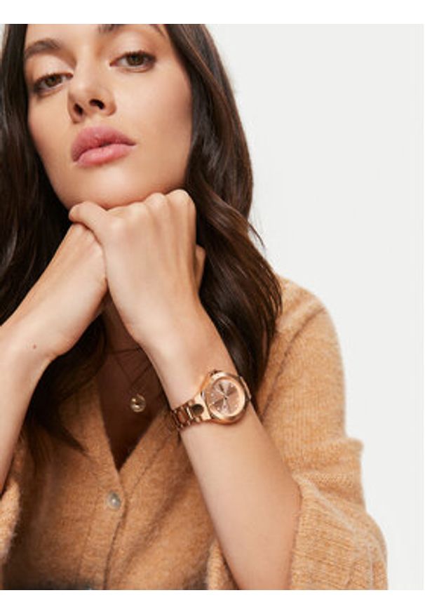 DKNY Zegarek Chambers NY6642 Różowe złocenie. Kolor: różowy