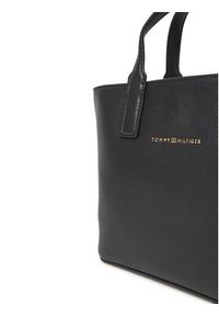 TOMMY HILFIGER - Tommy Hilfiger Torebka Th Logotape Mini Tote AW0AW17448 Czarny. Kolor: czarny. Materiał: skórzane #3