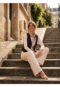 Sinsay - Spodnie wide leg - kremowy. Kolor: kremowy #1