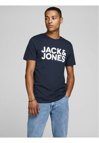 Jack & Jones - Jack&Jones T-Shirt Corp 12151955 Granatowy Slim Fit. Kolor: niebieski. Materiał: bawełna