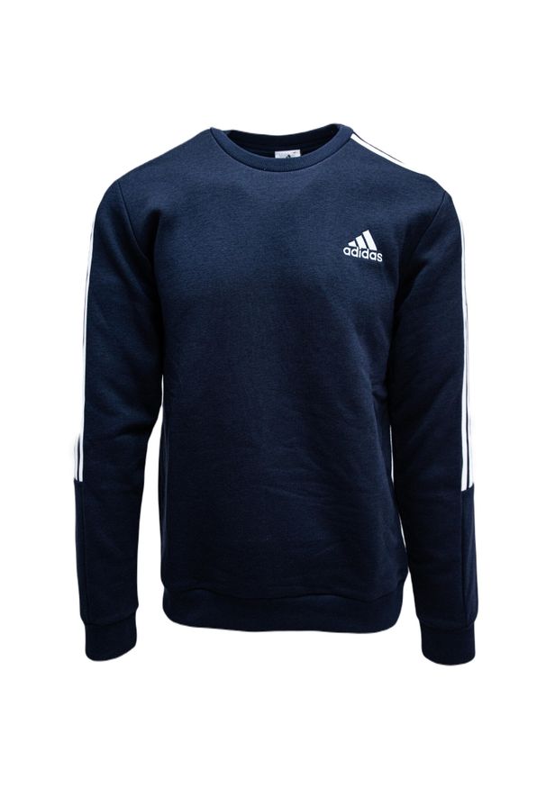 Adidas - Bluza męska adidas Essentials Sweatshirt. Kolor: biały, wielokolorowy, niebieski. Materiał: bawełna, materiał