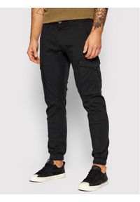 Jack & Jones - Jack&Jones Spodnie materiałowe Paul 12139912 Czarny Tapered Fit. Kolor: czarny. Materiał: bawełna