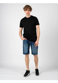 Les Hommes T-shirt | LS234335-469U | Back Lable | Mężczyzna | Czarny. Okazja: na co dzień. Kolor: czarny. Materiał: lyocell, bawełna. Wzór: aplikacja. Styl: casual