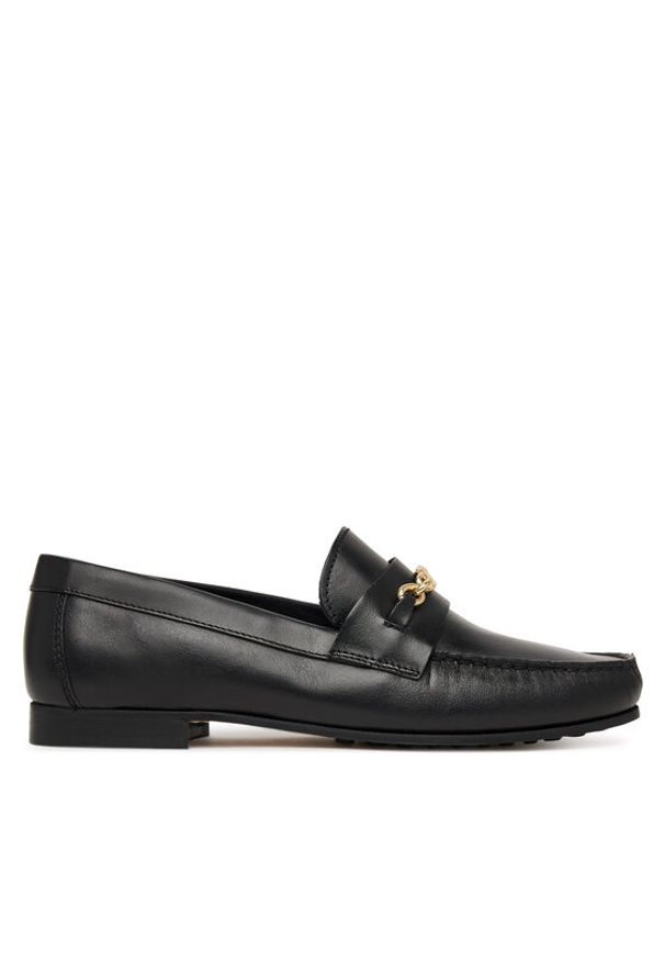 TOMMY HILFIGER - Tommy Hilfiger Lordsy Th Chain Leather Loafer FW0FW08956 Czarny. Kolor: czarny. Materiał: skóra