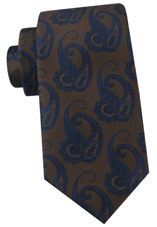 Krawat Męski - Angelo di Monti - Brąz, Paisley. Kolor: brązowy, beżowy, wielokolorowy. Materiał: tkanina. Wzór: paisley. Styl: elegancki, wizytowy