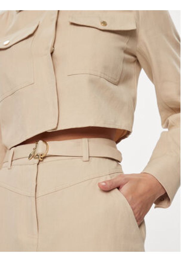 Patrizia Pepe Sukienka koszulowa 8A1251/A372-B182 Beżowy Regular Fit. Kolor: beżowy. Materiał: bawełna. Typ sukienki: koszulowe