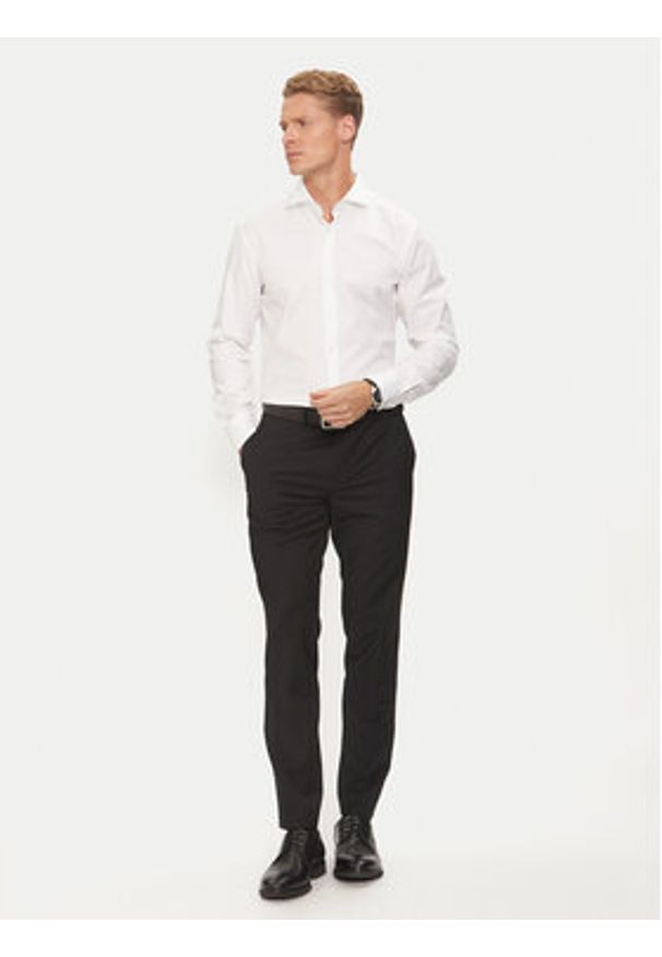 BOSS - Boss Koszula 50491976 Biały Slim Fit. Kolor: biały. Materiał: bawełna