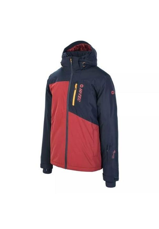 Hi-tec - Kurtka narciarska męska Hi-Tec Alpir. Typ kołnierza: kaptur. Kolor: wielokolorowy, czerwony. Materiał: syntetyk. Sezon: zima. Sport: narciarstwo