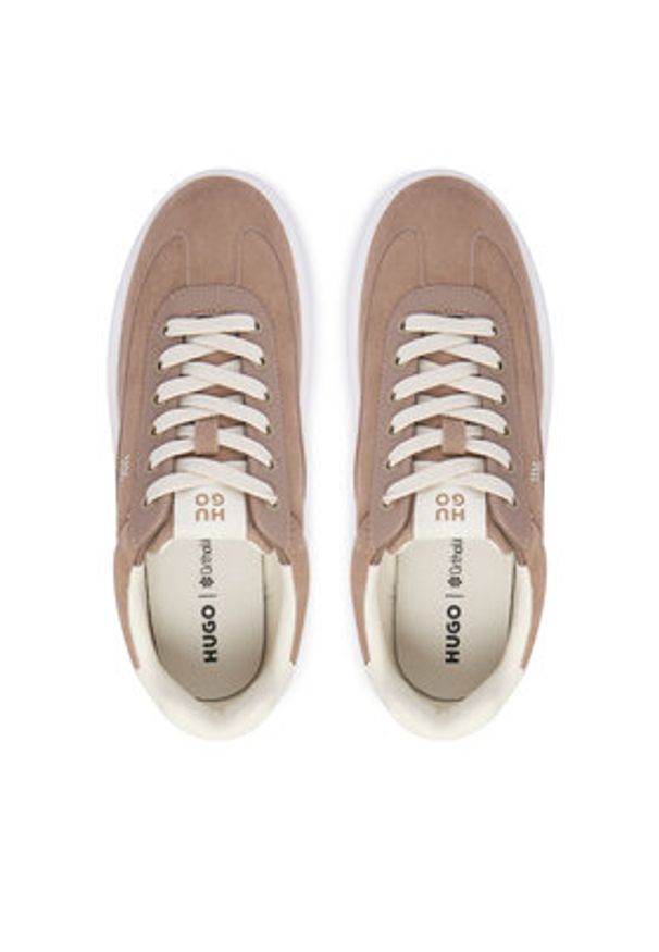 Hugo - HUGO Sneakersy Lyzz 50563568 Beżowy. Kolor: beżowy. Materiał: skóra, zamsz