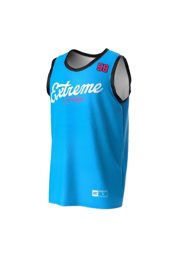 Koszulka koszykarska na ramiączkach męska EXTREME HOBBY VIBES. Kolor: niebieski. Materiał: elastan, poliester. Długość rękawa: na ramiączkach. Sport: koszykówka, fitness
