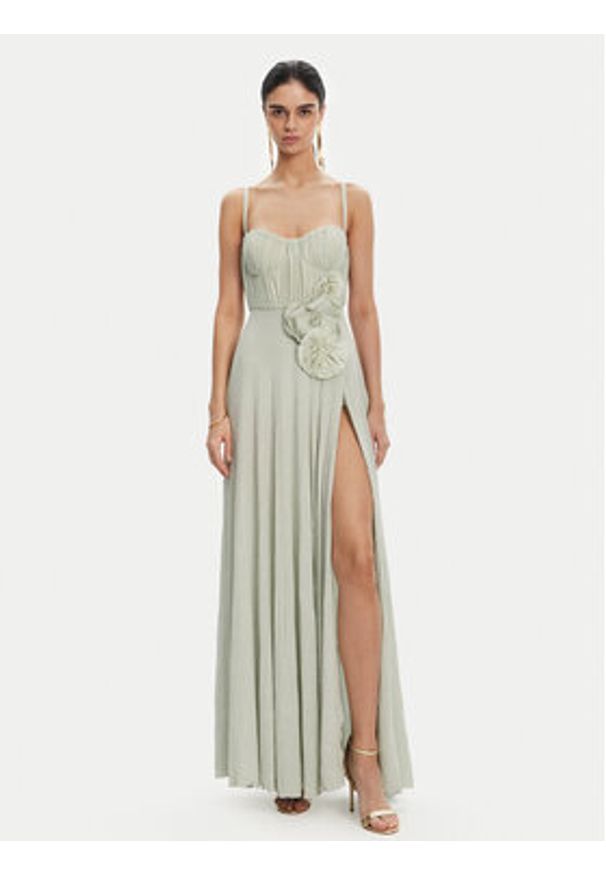 Elisabetta Franchi Sukienka wieczorowa AB-R22-52E2 Zielony Regular Fit. Kolor: zielony. Materiał: wiskoza. Styl: wizytowy