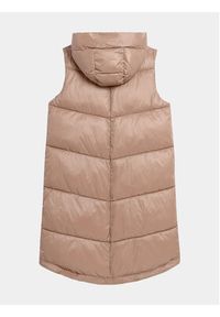 4f - 4F Bezrękawnik 4FAW23TVESF074 Beżowy Regular Fit. Kolor: beżowy. Materiał: syntetyk. Długość rękawa: bez rękawów #4