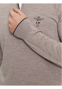 Aeronautica Militare Sweter 232MA1389L415 Beżowy Regular Fit. Kolor: beżowy. Materiał: wełna