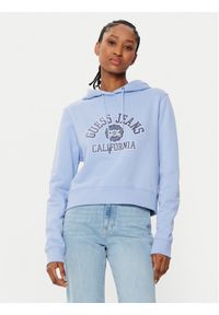 Guess Bluza W5RQ29 K68I4 Niebieski Regular Fit. Kolor: niebieski. Materiał: bawełna #1