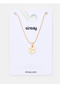Sinsay - Naszyjnik z zawieszką w kształcie koniczyny - złoty. Materiał: złote. Kolor: złoty #1