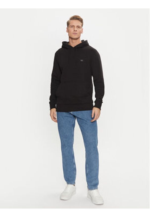 Calvin Klein Jeans Bluza Woven Label Hoodie J30J327113 Czarny Regular Fit. Kolor: czarny. Materiał: bawełna