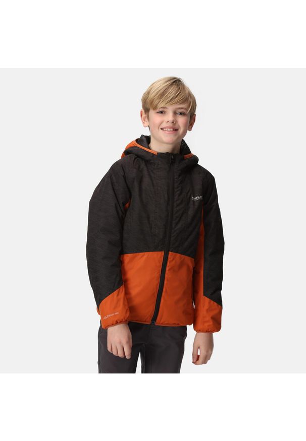 Volcanics VII Regatta dziecięca turystyczna kurtka zimowa. Kolor: czarny. Sezon: zima. Styl: sportowy. Sport: turystyka piesza