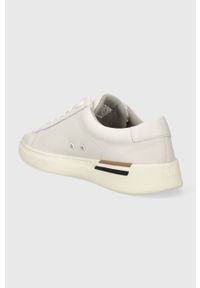 BOSS sneakersy skórzane Clint kolor biały 50502885. Nosek buta: okrągły. Zapięcie: sznurówki. Kolor: biały. Materiał: materiał #3