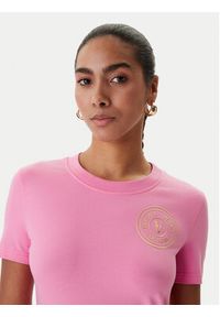 Versace Jeans Couture T-Shirt 80HAHT02 CJ03T Różowy Slim Fit. Kolor: różowy. Materiał: bawełna #4