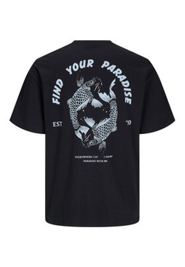 Jack & Jones T-Shirt Charge 12269384 Czarny Relaxed Fit. Kolor: czarny. Materiał: bawełna