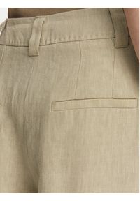 Marella Spodnie palazzo Zama 2513131132200 Khaki Regular Fit. Kolor: brązowy. Materiał: len #3