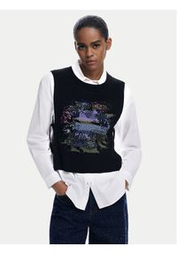 Desigual Koszula Chaleco 25WWCW01 Biały Regular Fit. Kolor: biały. Materiał: bawełna