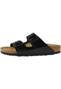 Klapki damskie Birkenstock Arizona Patent. Kolor: czarny. Materiał: syntetyk, materiał