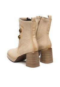 Hispanitas Botki HI254228 Écru. Materiał: lakier, skóra