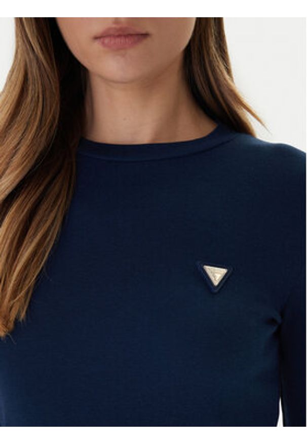 Guess Bluzka V6RI00 KD741 Granatowy Slim Fit. Kolor: niebieski. Materiał: bawełna