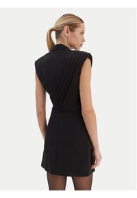 Karl Lagerfeld - KARL LAGERFELD Sukienka koktajlowa B1W13051 Czarny Slim Fit. Typ kołnierza: dekolt w karo. Kolor: czarny. Materiał: syntetyk. Styl: wizytowy #4