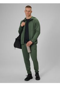 4f - 4F Bluza treningowa regular szybkoschnąca męska - khaki XL. Kolor: oliwkowy, brązowy, wielokolorowy. Materiał: materiał #2