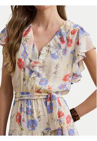 Lauren Ralph Lauren - LAUREN RALPH LAUREN Sukienka letnia 200P08686001 Kremowy Regular Fit. Kolor: kremowy. Materiał: syntetyk. Sezon: lato #4